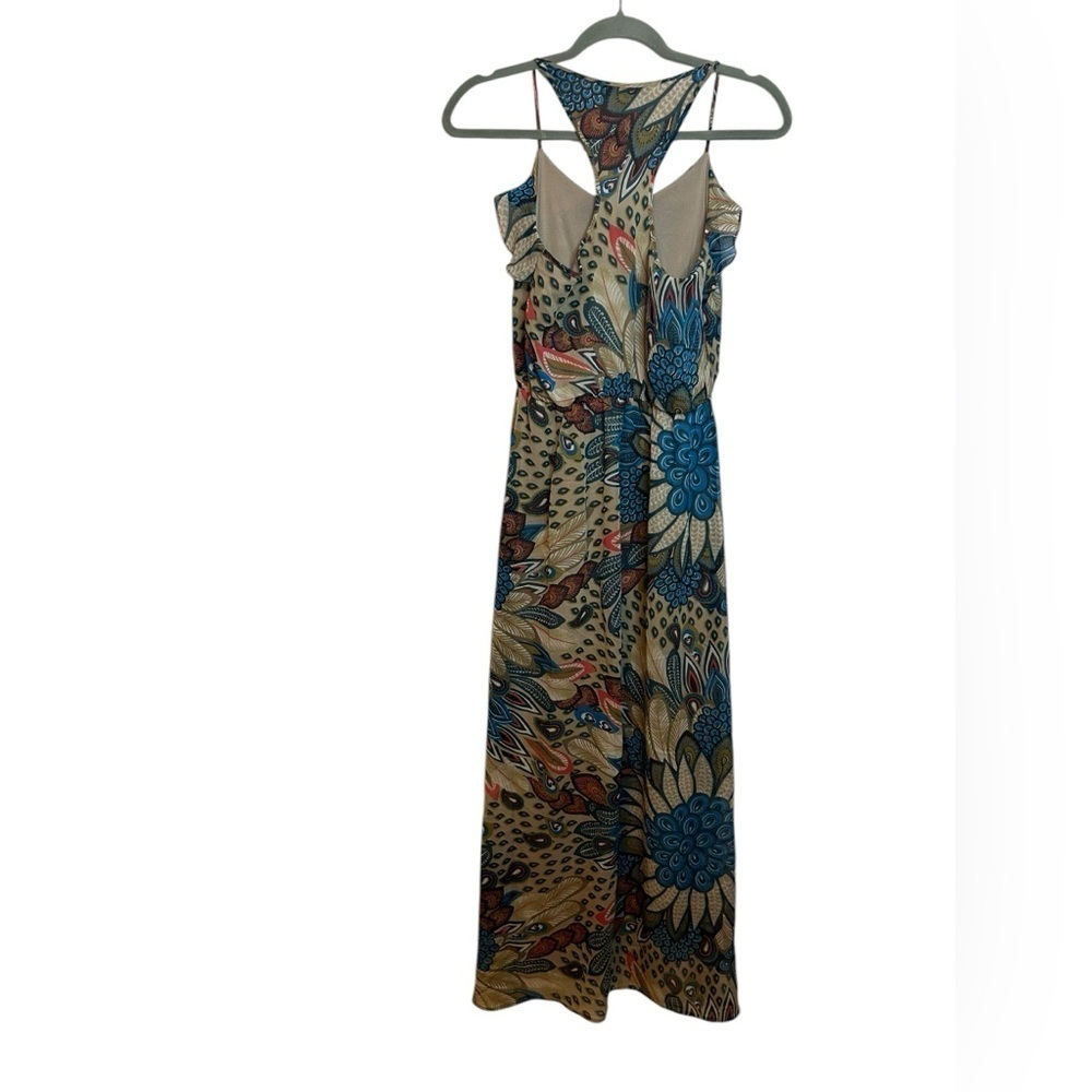 Eclair Peacoack Pattern Ruffle Maxi Dress - Picture 2 of 4